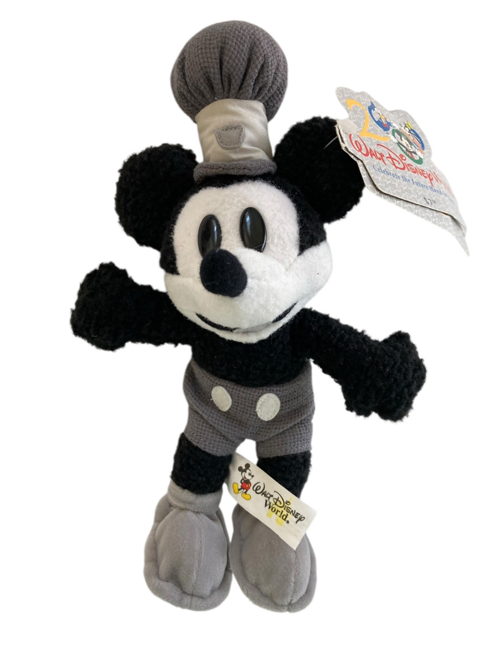 VTG Disney Steamboat Willie Millennium Bean Bag 10” Plush with TAGS 2000 Y2K
